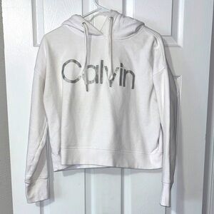 Calvin Klein Performance White Cropped Hoodie